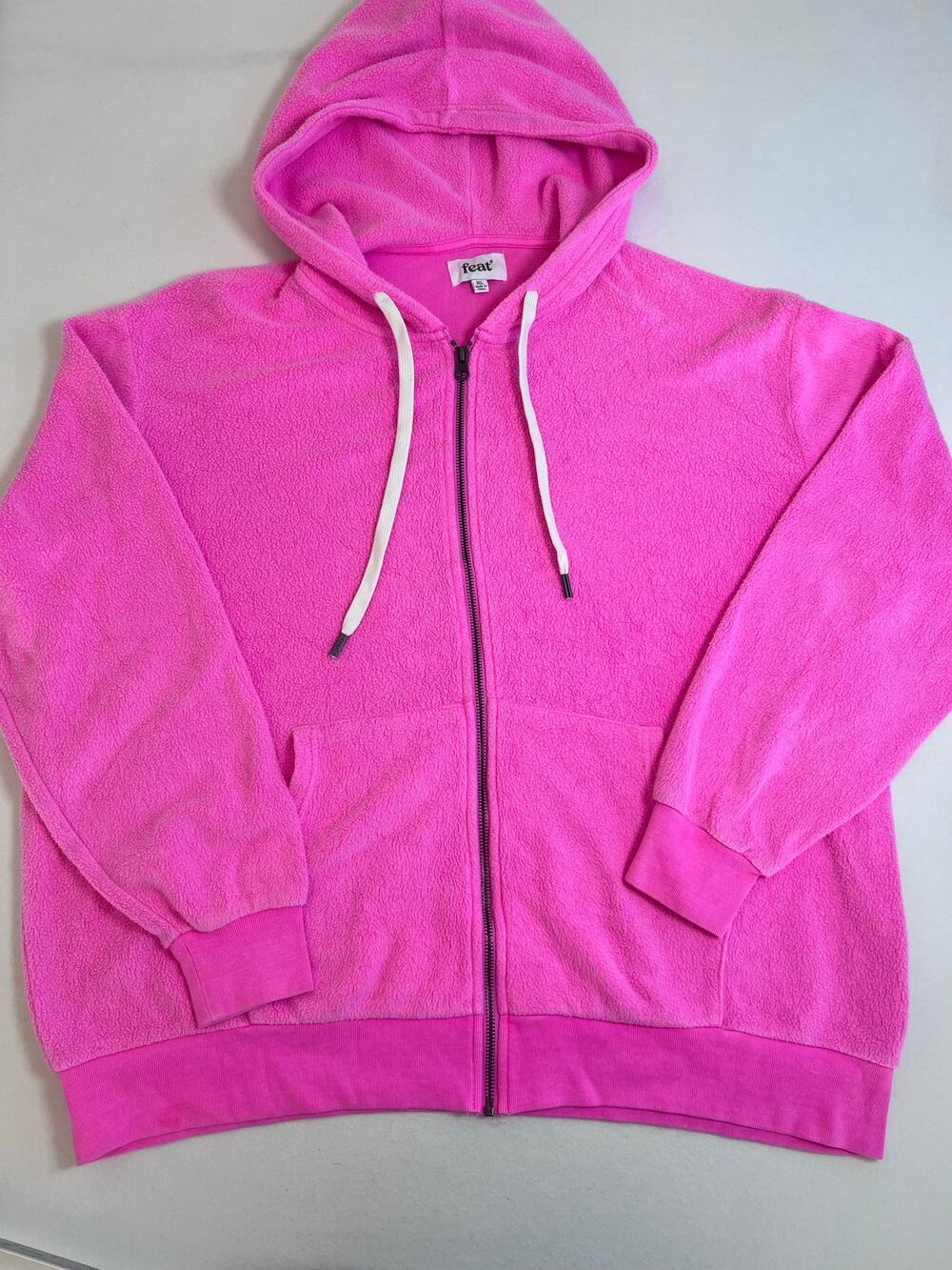 FEAT Clothing BlanketBlend Hoodie Womens XL Hot Pink Full Zip Fleece Soft